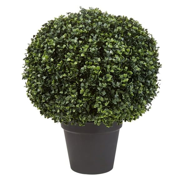 Pure Garden 21-Inch Indoor/Outdoor Artificial Boxwood Plant for Home Decor