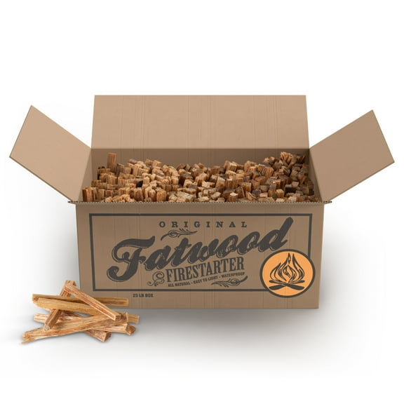 Pure Garden 25lb Box Fatwood Pine Wood Fire Sticks - Indoor or Outdoor Fire Starters