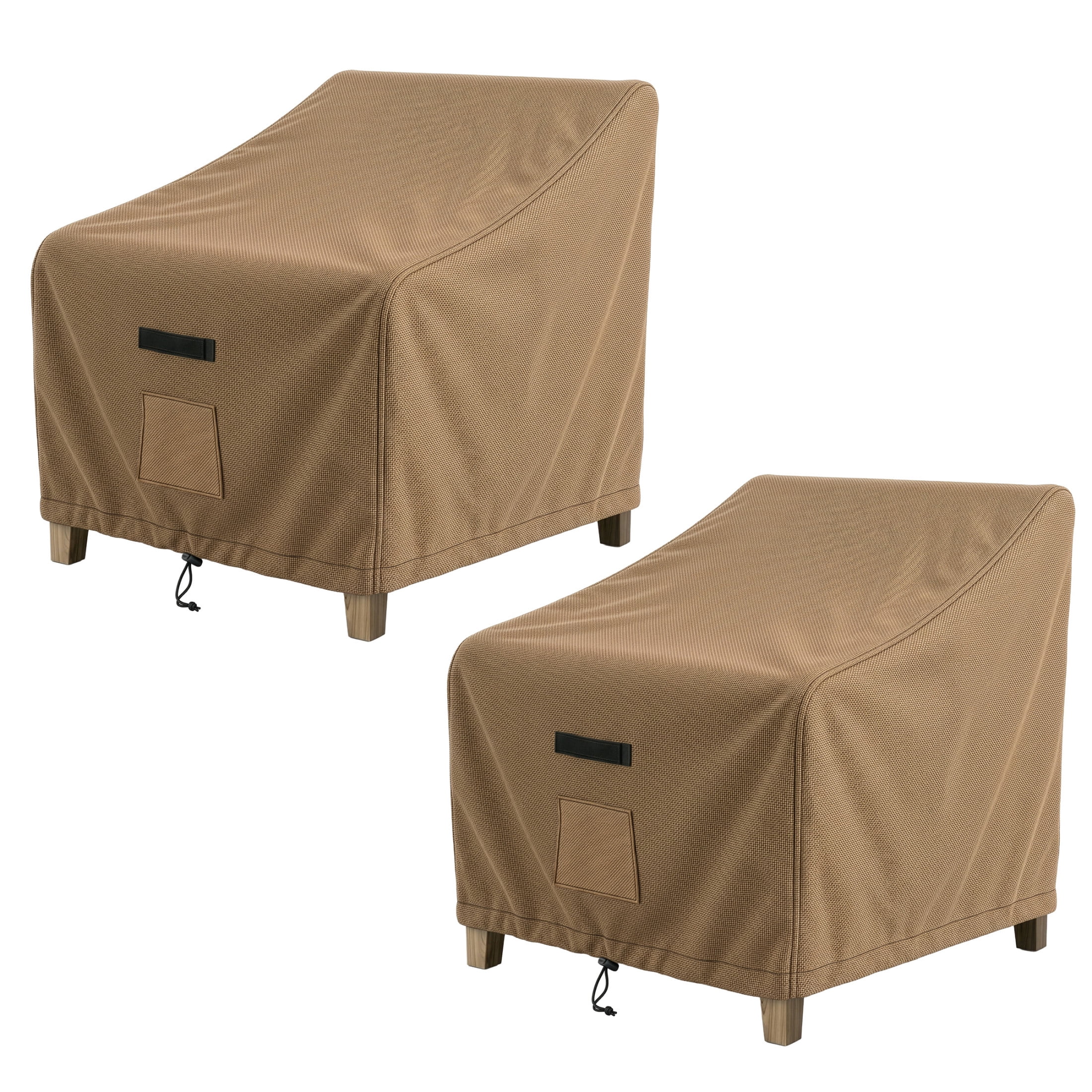 Pure Garden 35x38x34in Waterproof Deep Single Seat Outdoor Chair Covers 2-Pack, Tan
