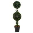 thumbnail image 1 of Pure Garden 36-Inch Double Ball Artificial Podocarpus Topiary Tree (Green), 1 of 5