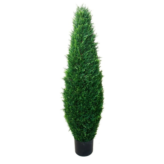 Pure Garden 41-inch Artificial Cyprus Tree, Large Faux Potted Evergreen Tree for Indoor or Outdoor