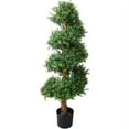 thumbnail image 1 of Pure Garden 48-inch Artificial Spiral Tree – Potted Boxwood Fake Plant, 1 of 6