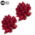 thumbnail image 1 of Pure Garden 48Pc Real Touch Rose Artificial Flowers with Stems (Red), 1 of 7