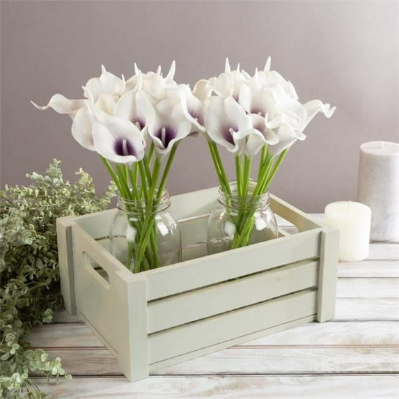 Pure Garden 50-LG1028 Artificial Calla-Lily with Stems-Real Touch Fake Flowers - Purple White