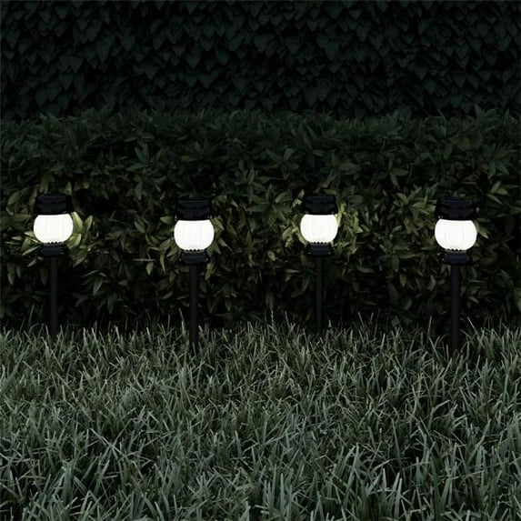 Pure Garden 50-LG1066 Solar Path Lights-13.8 in. Stainless Steel Outdoor Stake Lighting for Garden, Black - Set of 4