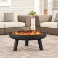 Pure Garden 50LG1200 27.5” Outdoor Fire PitRaised Steel Bowl for