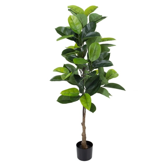 Pure Garden 51" Artificial Rubber Plant in Pot