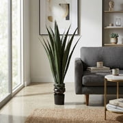 Pure Garden 52-Inch Agave Artificial Tree with 7-Inch Pot for Home Decor