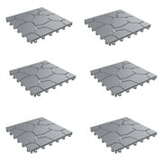 Pure Garden 6-Pack of Interlocking Weather-Resistant Deck Tiles (Gray)
