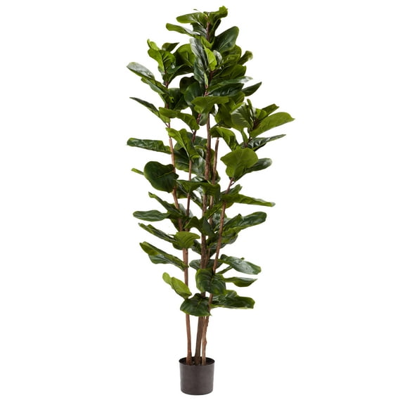 Artificial Fiddle Leaf Fig Tree-72"" Faux Plant in Pot with Natural Feel Leaves-Realistic