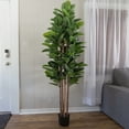thumbnail image 1 of Pure Garden 70-inch Artificial Rubber Plant - Realistic Faux Tree, Green, 1 of 8