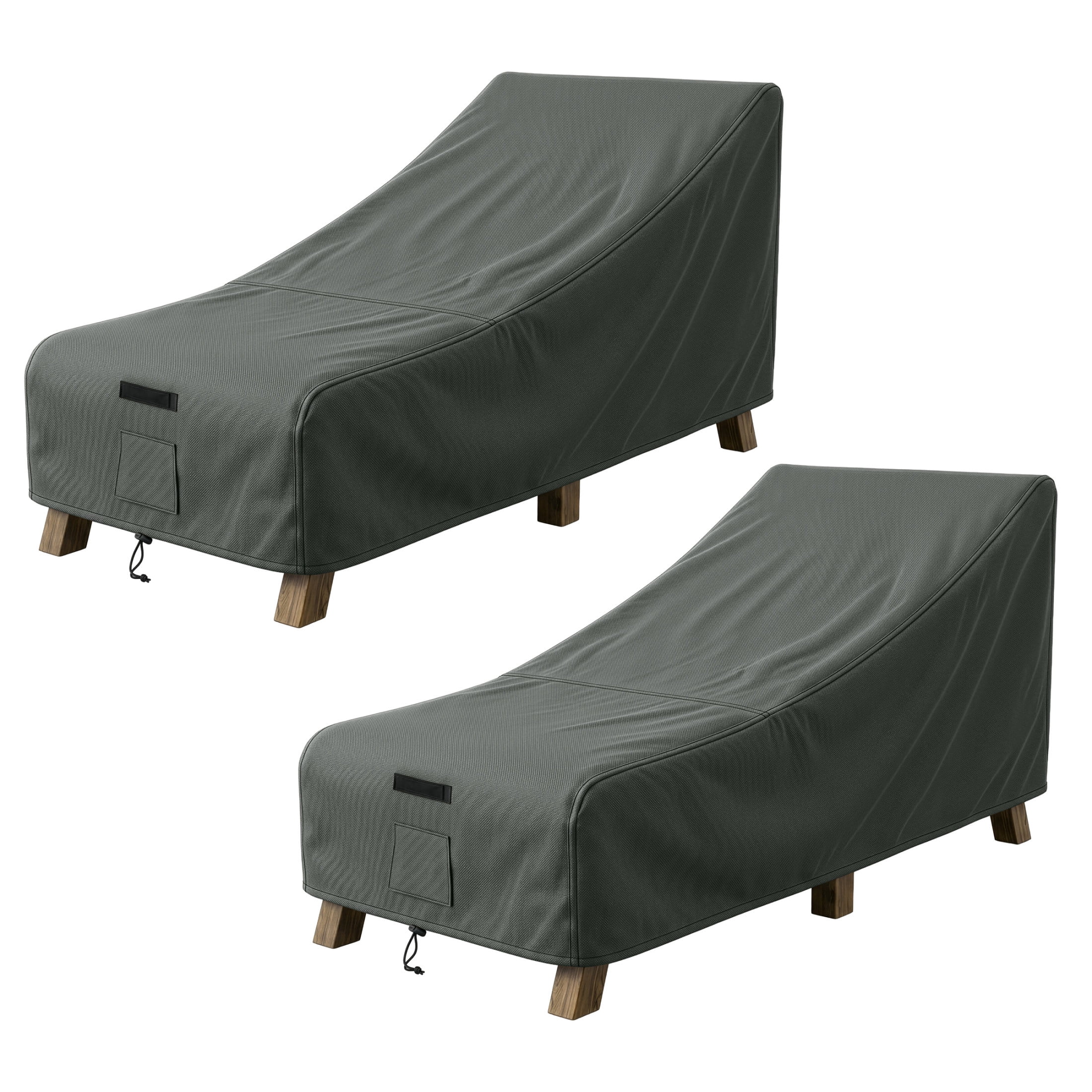 Pure Garden 76x32x32in Waterproof Outdoor Chaise Lounge Cover 2-Pack, Gray