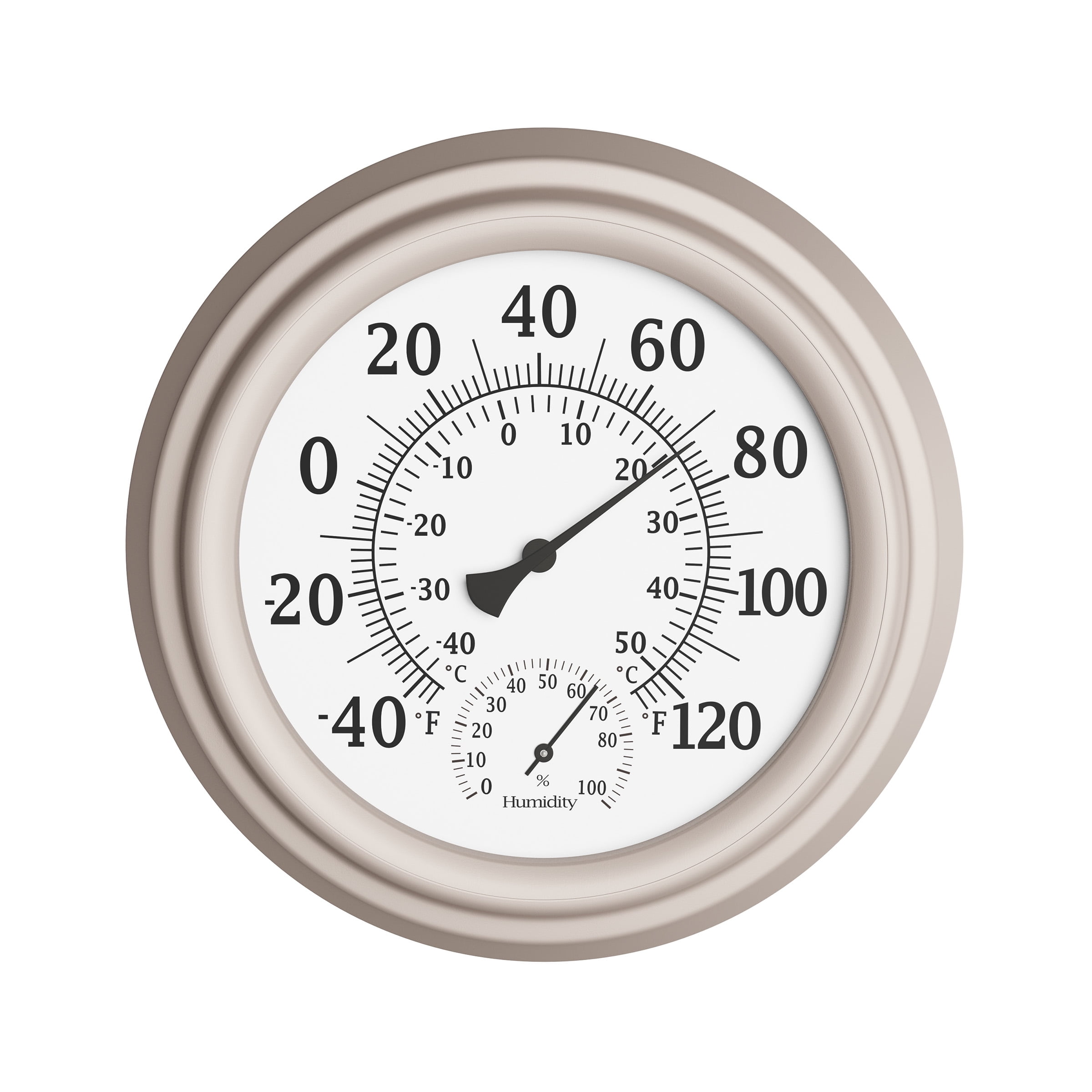Pure Garden 8-inch Indoor/Outdoor Wall Thermometer and Hygrometer (Silver) 8"x2"