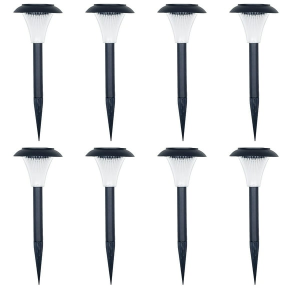 Pure Garden 82-9265 Solar Powered Lights LED Outdoor Stake Spotlight Fixture for Gardens, Pathways & Patios - Set of 8