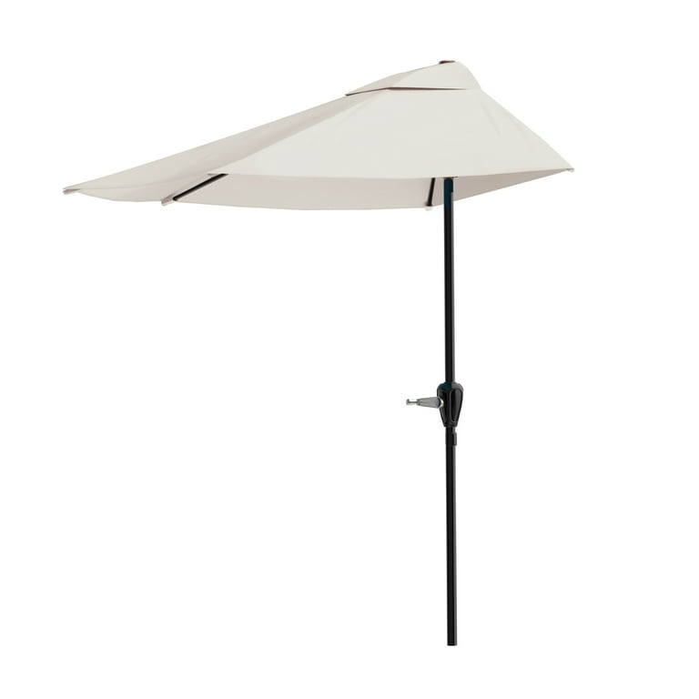 Pure Garden 9ft Half Umbrella for Balcony Porch or Deck Tan