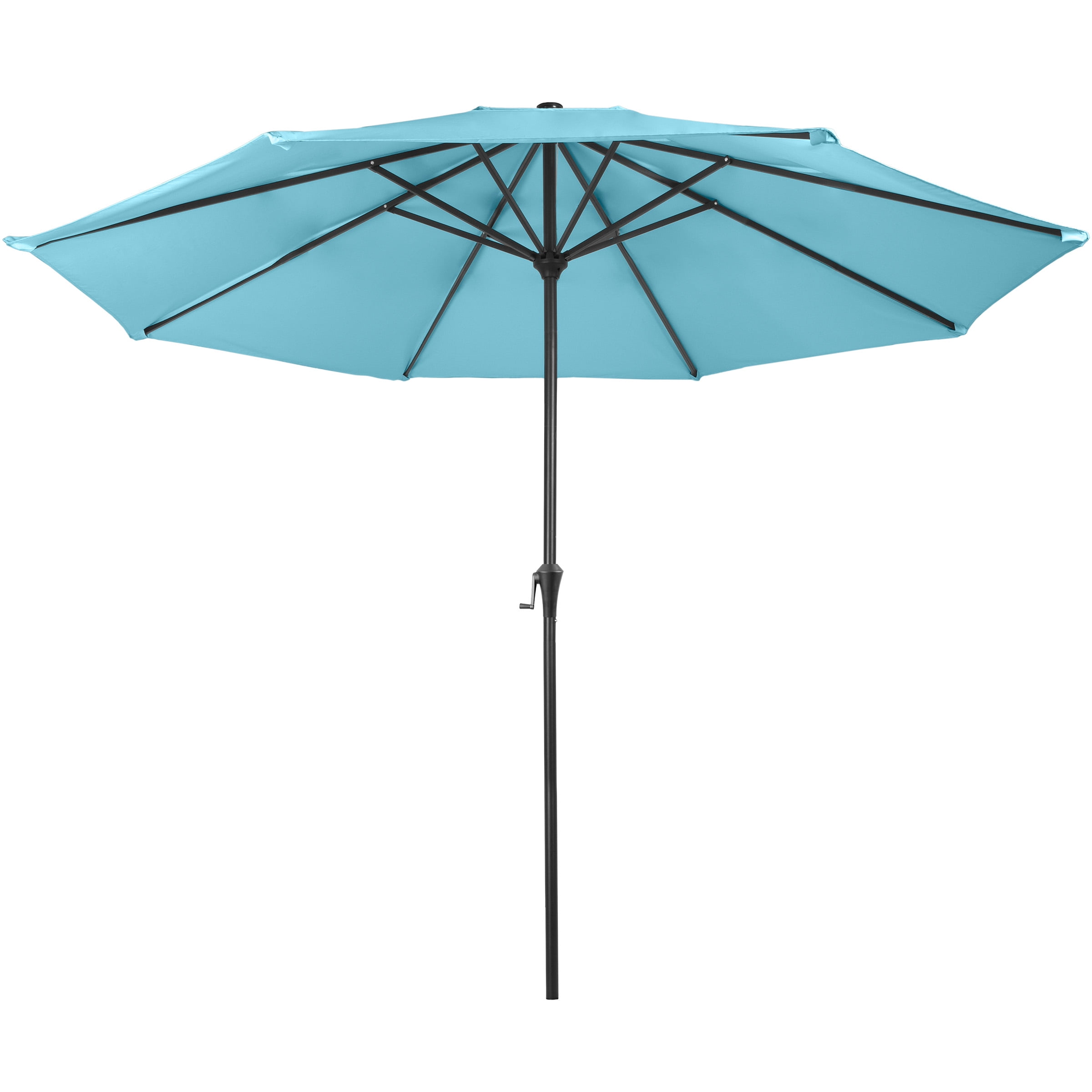 Pure Garden 9FT Outdoor Vented Patio Umbrella with Easy Crank (Blue)