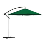 Pure Garden Cantilever Patio Umbrella, 10 ft. Aluminum, Easy Crank, Hunter Green