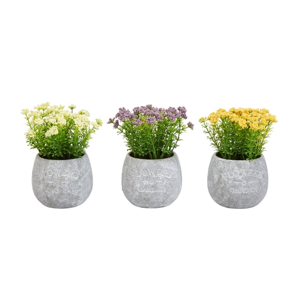 Pure Garden Faux Flowers 3-Piece Assorted Natural Lifelike Floral Arrangements