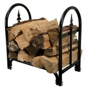 Pure Garden 23-Inch Steel Firewood Rack - Indoor and Outdoor Wood Storage Racks for Patio or Fireplace (Black)