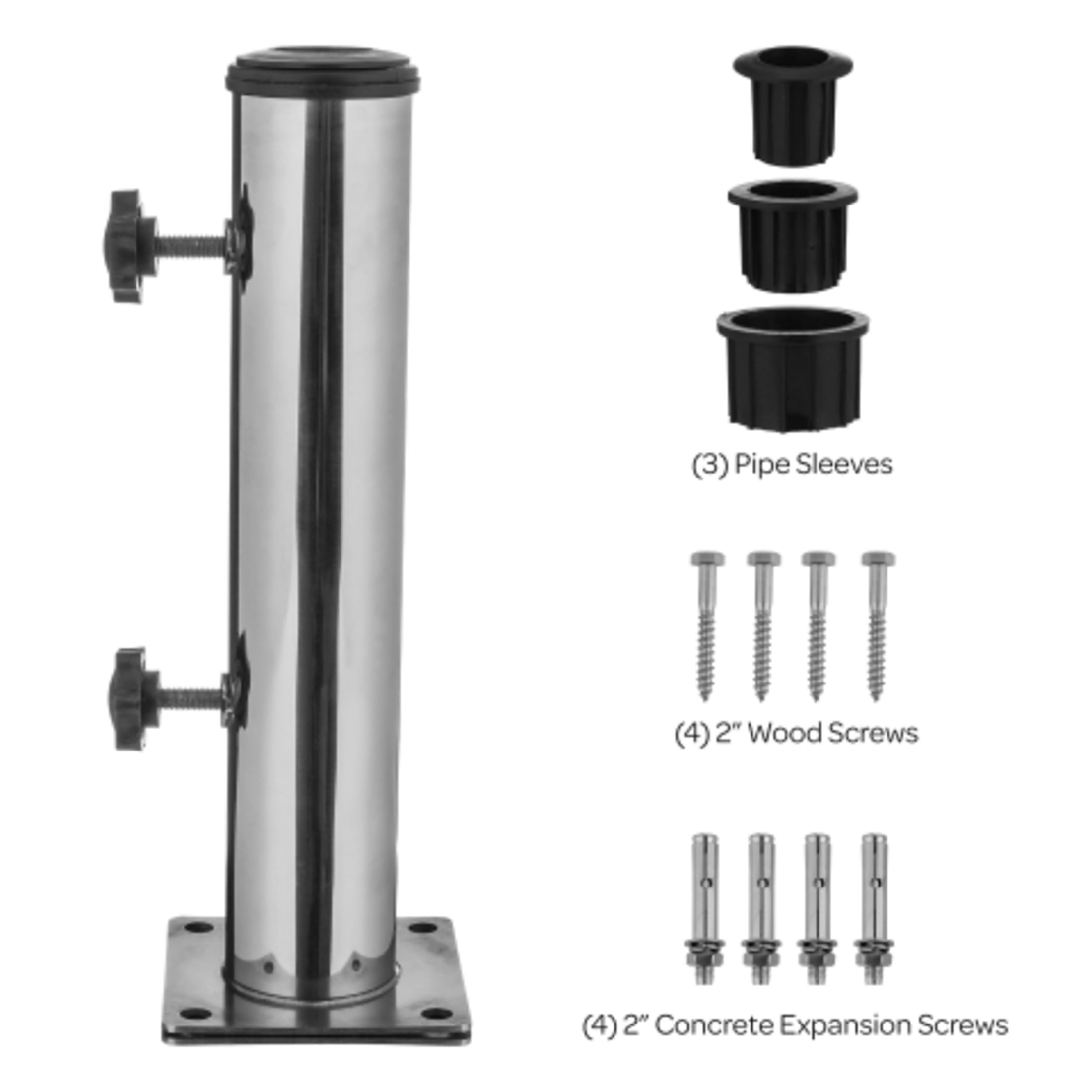 Stainless Steel Adjustable Inground Patio Umbrella Base