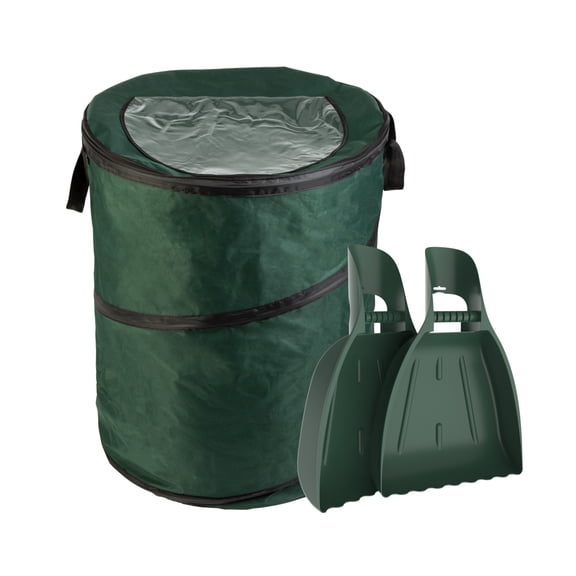 Pure Garden Leaf Scoops Hand Rakes and 46-Gal Pop Up Lawn Bag Yard Maintenance Gardening Tools Set