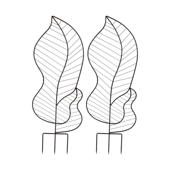 Pure Garden 44” Metal Trellis 2-Pack – Indoor/Outdoor Plant Support for Vines, Flowers & Climbing, Black