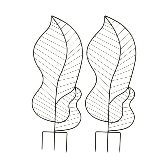 Pure Garden 44” Metal Trellis 2-Pack – Indoor/Outdoor Plant Support for Vines, Flowers & Climbing, Black