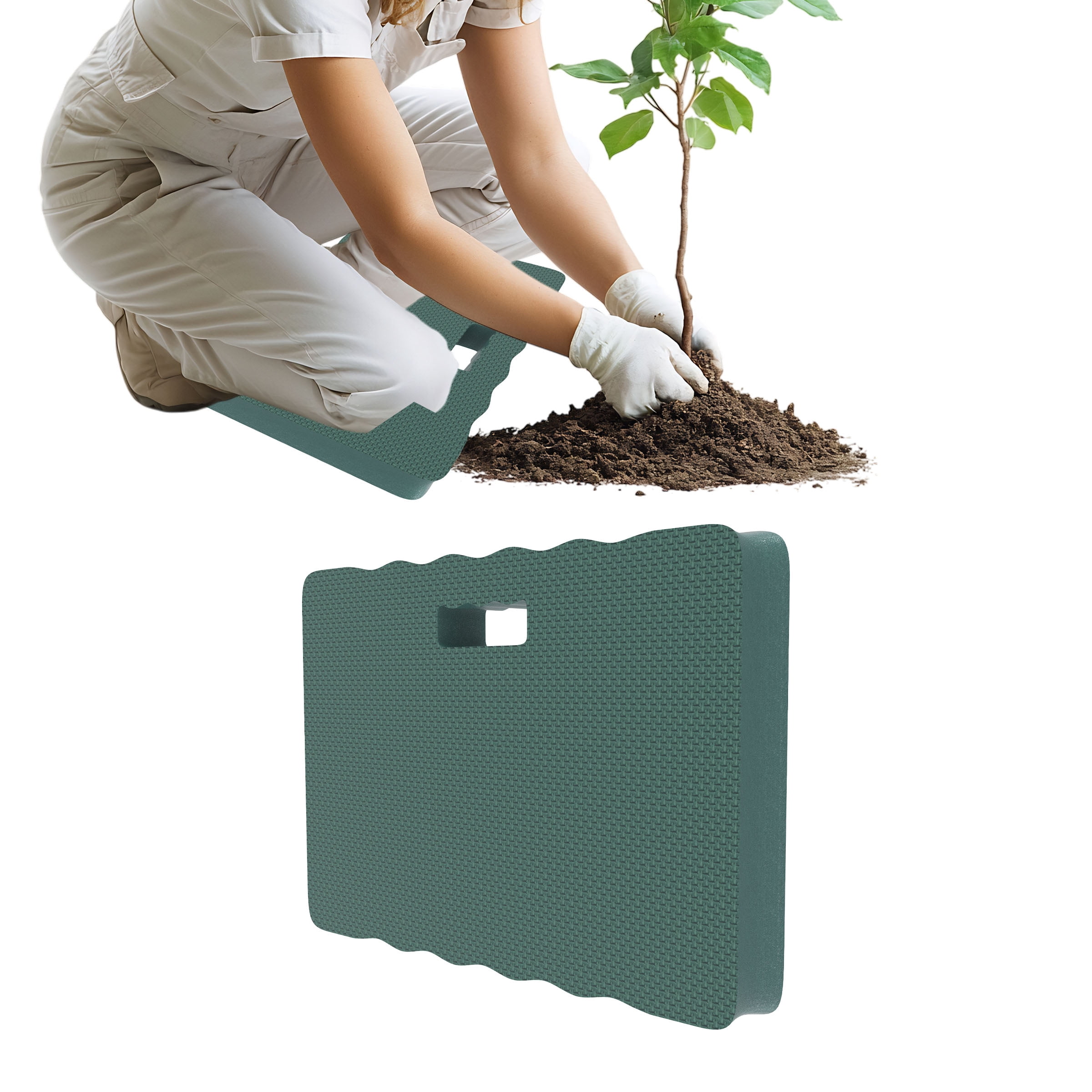 Pure Garden Multipurpose 1.5-Inch EVA Foam Kneeling Pad with Handle (Green)