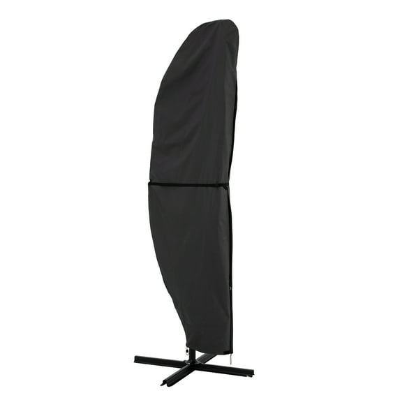 Pure Garden Offset Patio Umbrella Cover with Pole, Waterproof 600D Canvas, Fits 11.5ft Umbrellas, Gray