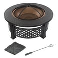 thumbnail image 1 of Pure Garden Outdoor Fire Pit with Spark Screen, Poker, and Cover (Bronze), 1 of 8