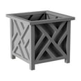 thumbnail image 1 of Pure Garden Outdoor Lattice Planter Box - 14.75-Inch Plant Pot, Gray, 1 of 8