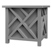 Pure Garden Outdoor Lattice Planter Box - 15.5-Inch Plant Pot, Gray