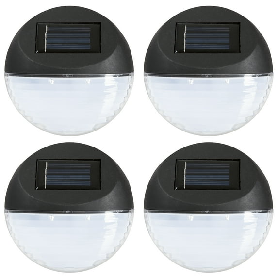 Pure Garden Outdoor Rechargeable LED Exterior Lighting with Auto on (Set of 4)