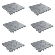Pure Garden, Patio and Deck Tiles, Polypropylene, Set of 30, Stone Grey
