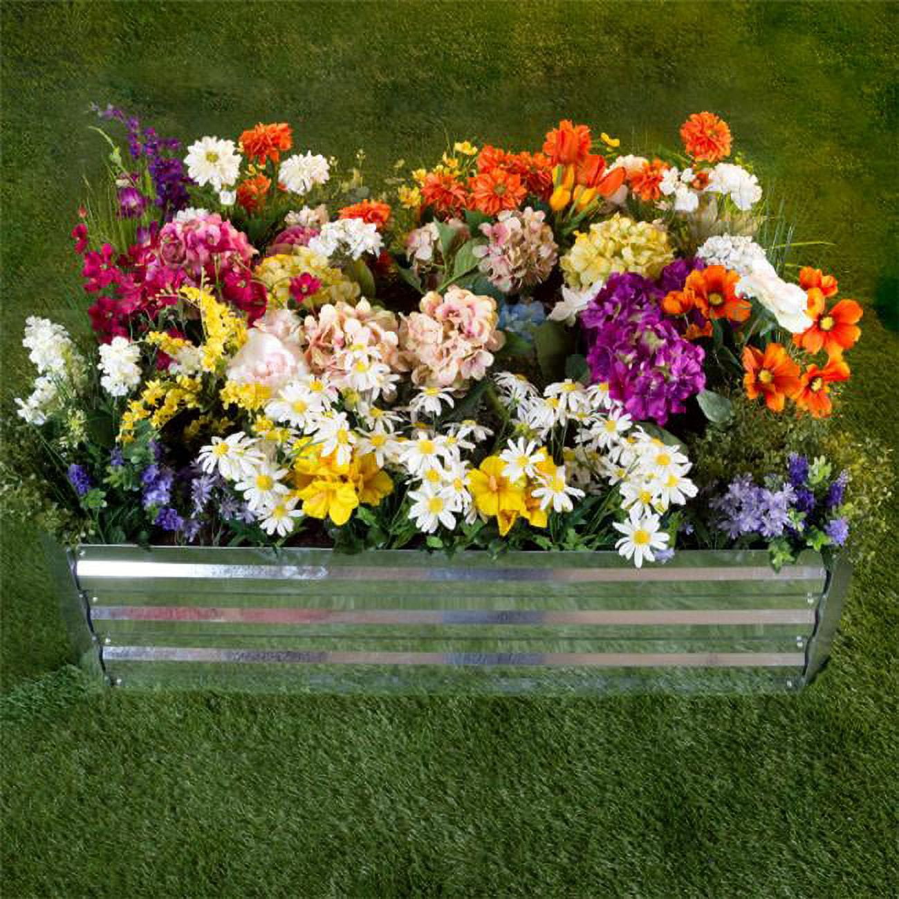 Adjustable Galvanized Iron Raised Garden Bed Planter, 35.5" x 47.5" x 12"