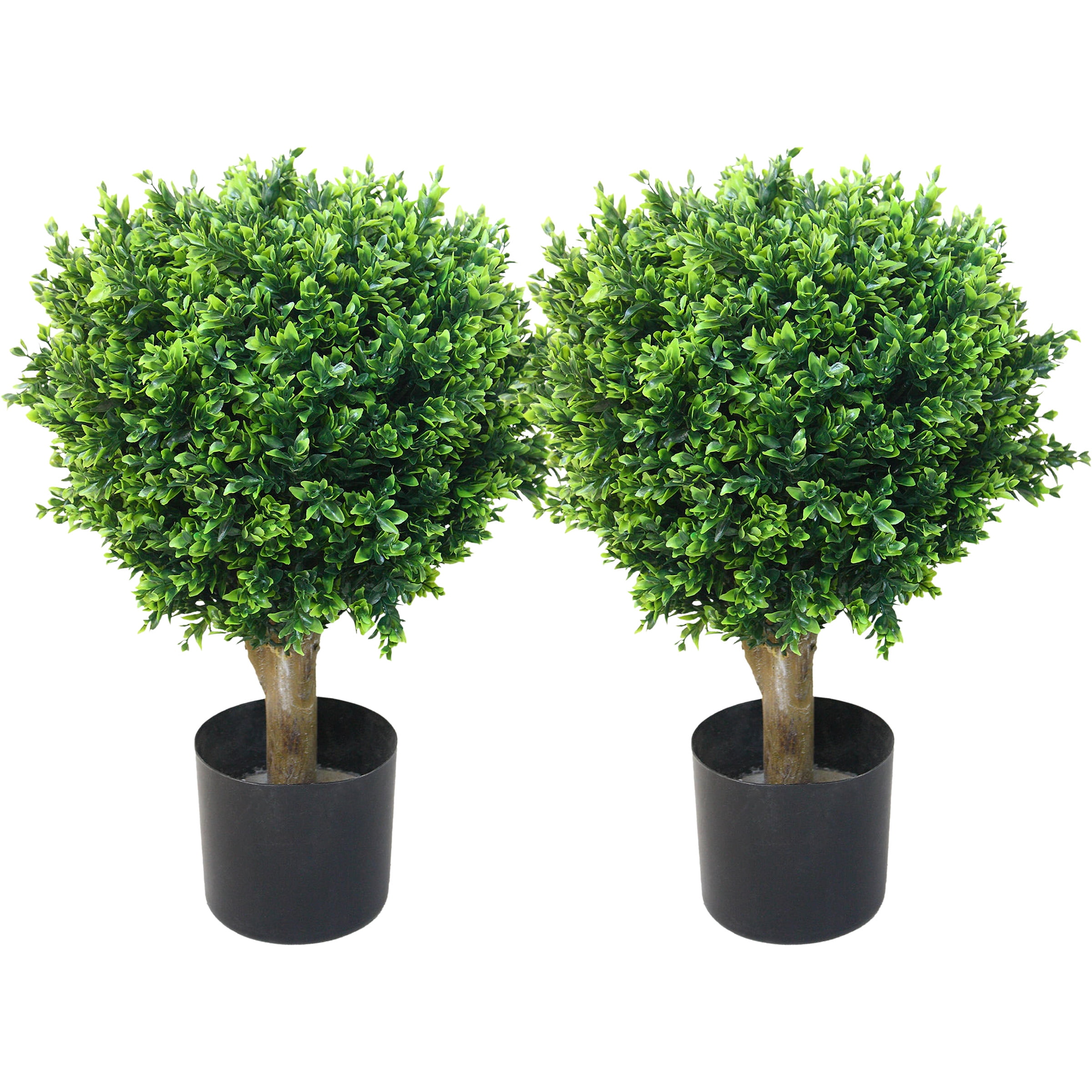 Pure Garden Set of 2 Hedyotis Artificial Trees - UV-Resistant Fake Plants