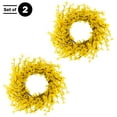 thumbnail image 1 of Pure Garden Set of Two 24-Inch Artificial Forsythia Wreaths for Home Decor, 1 of 7