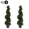 thumbnail image 1 of Pure Garden Set of Two 4FT Indoor/Outdoor Spiral Cypress Artificial Trees, 1 of 7