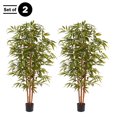 thumbnail image 1 of Pure Garden Set of Two 6FT Artificial Bamboo Trees with Adjustable Leaves, 1 of 7