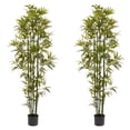 thumbnail image 1 of Pure Garden Set of Two 6FT Artificial Bamboo Trees with Adjustable Leaves, 1 of 7