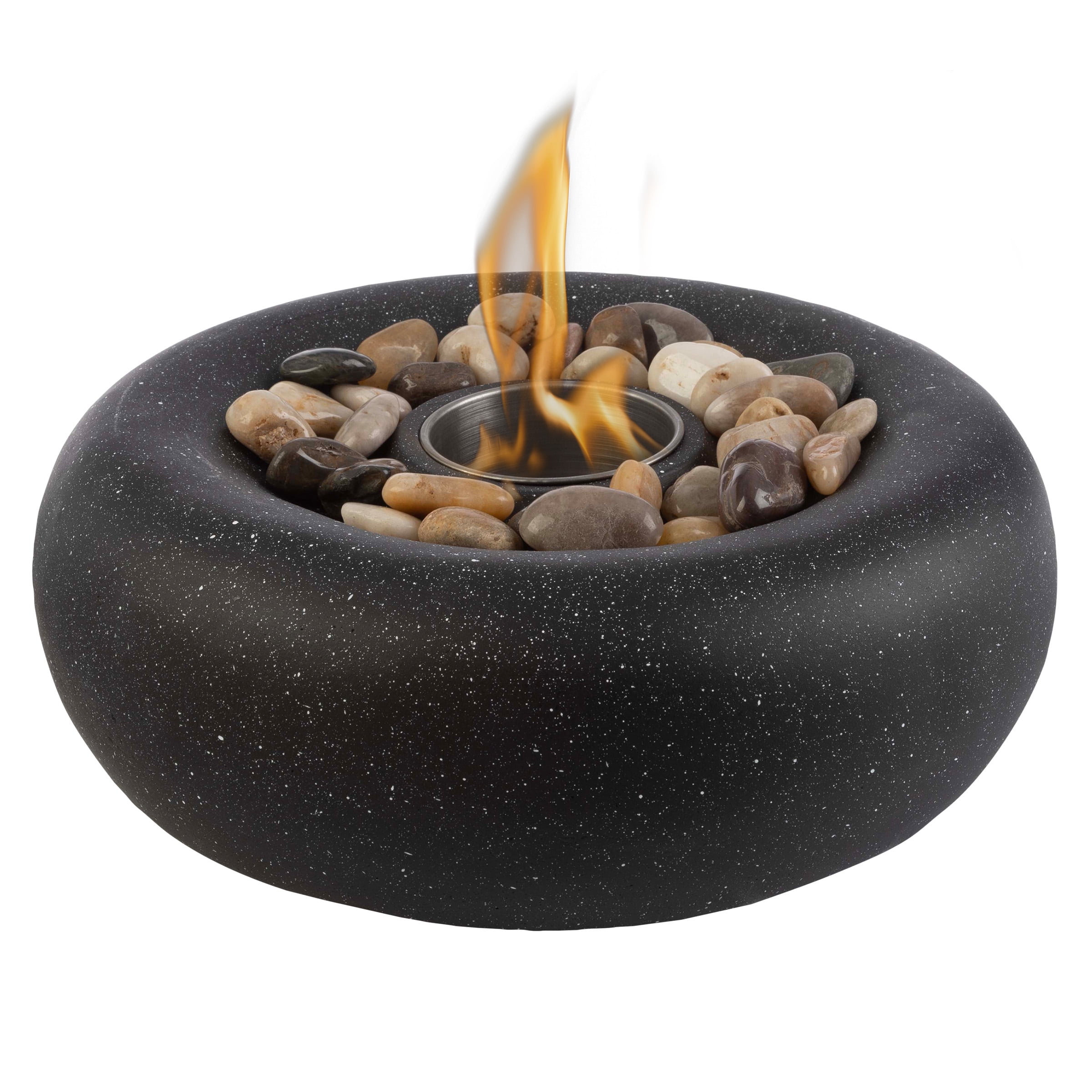 Compact Dark Gray Concrete Tabletop Fire Pit
