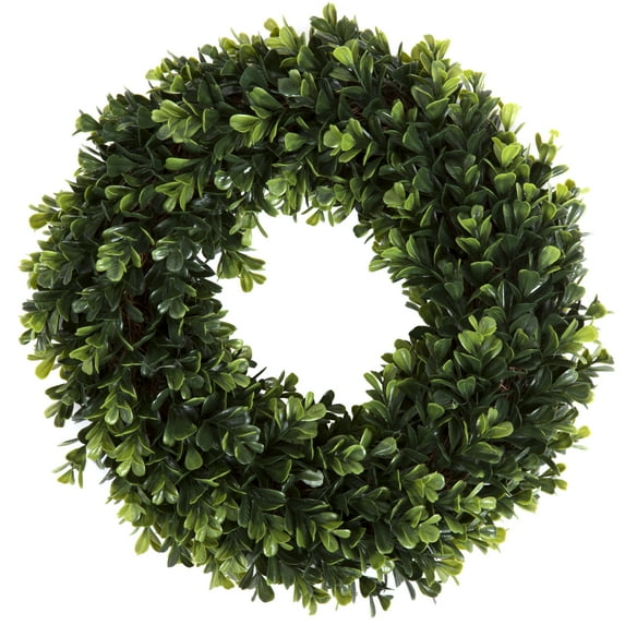 Pure Garden UV-Resistant 12-inch Plastic Artificial Boxwood Wreath (Green)