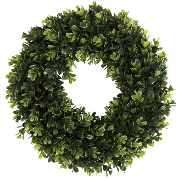 Pure Garden UV-Resistant 12-inch Plastic Artificial Boxwood Wreath (Green)