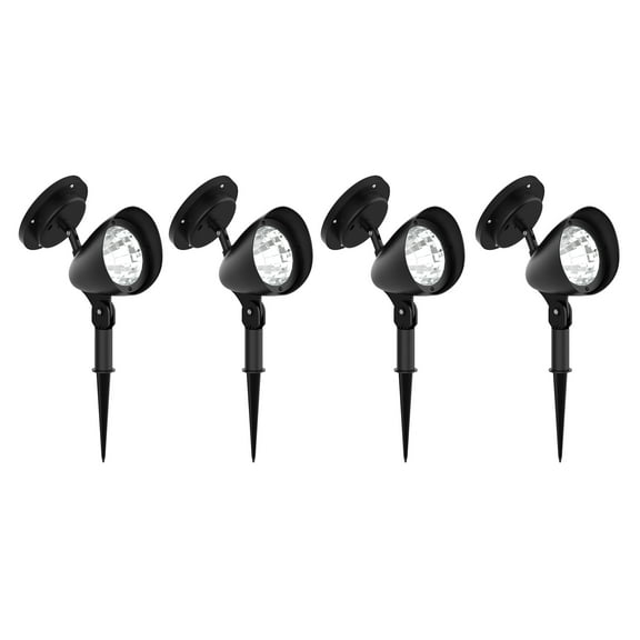 Pure Garden Weather-Resistant LED Outdoor Solar Lights 4-Pack (Black)