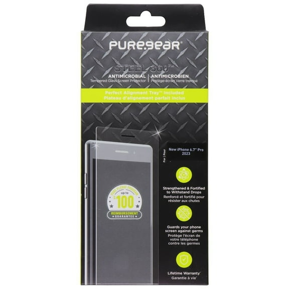 Pure Gear Steel 360 Tempered Glass for iPhone 15 Pro Max with Alignment Tray