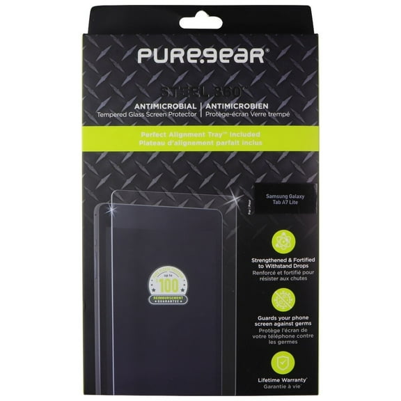 Pure Gear Steel 360 Tempered Glass with Alignment Tray for Galaxy Tab A7 Lite