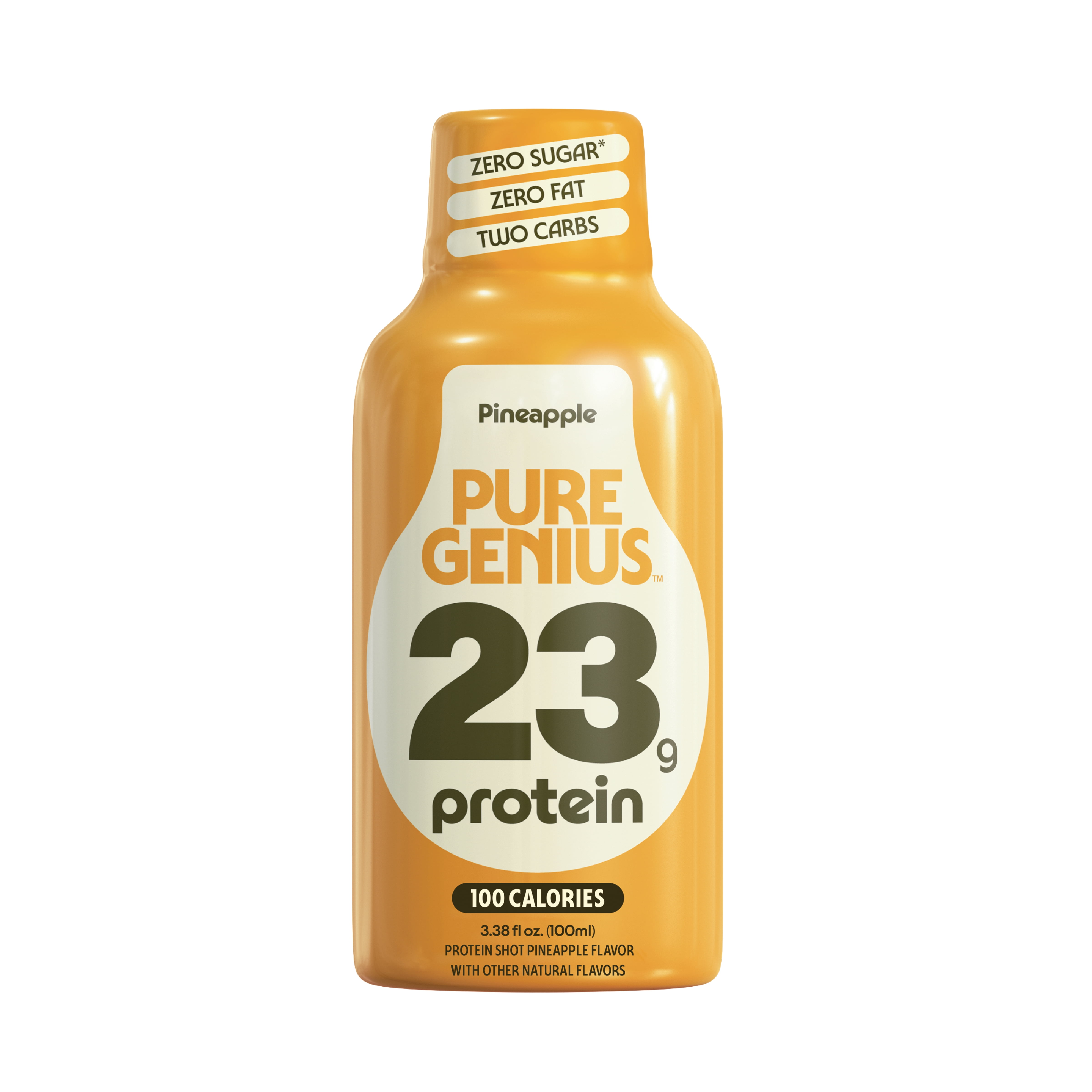 Pure Genius Protein Supplement Liquid Shot, 23g Protein, Pineapple Flavor, 3.38 fl oz