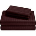 thumbnail image 1 of Pure Giza Cotton (Full-XL Size) Striped Pattern Bed Sheets Set- 300-TC Bedding – Full-XL Size Bed, 12" Inch Deep Pocket 300TC Full-XL Sheets - Wine Stripe, 1 of 7