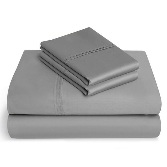 Pure Giza Cotton Queen-XL Size Bed Sheets Set- 300-TC Bedding – Queen-XL Size Bed, 20" Inch Deep Pocket 300TC Queen-XL Sheets - Silver Grey