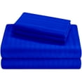 thumbnail image 1 of Pure Giza Cotton (Queen-XL Size) Striped Pattern Bed Sheets Set- 300-TC Bedding – Queen-XL Size Bed, 15" Inch Deep Pocket 300TC Queen-XL Sheets - Royal Blue Stripe, 1 of 7